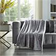 Skyla Throw Crocodile Polyester Microfiber 50 In x 60 In Reverse Sherpa in Gray