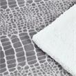 Skyla Throw Crocodile Polyester Microfiber 50 In x 60 In Reverse Sherpa in Gray