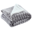 Skyla Throw Crocodile Polyester Microfiber 50 In x 60 In Reverse Sherpa in Gray