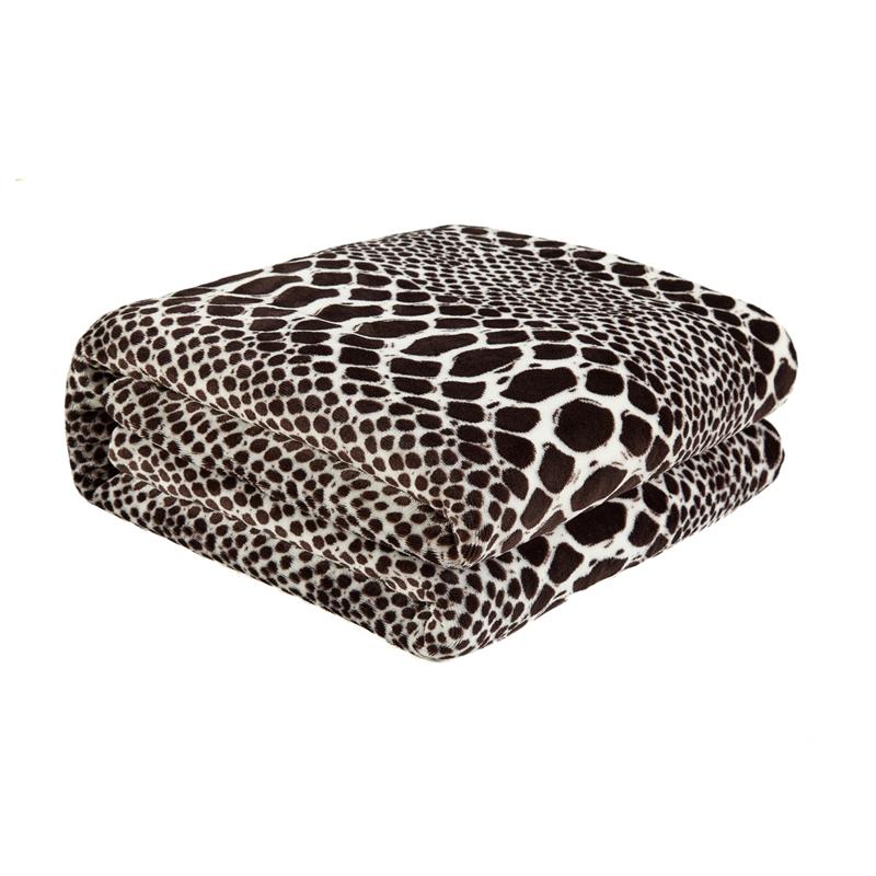 Skyla Throw Snake Polyester Microfiber 50 In x 60 In Reverse Sherpa in Brown
