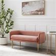 Matthias Rectangular Bench Blush Velvet  Upholstered Brushed Legs