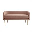 Matthias Rectangular Bench Blush Velvet  Upholstered Brushed Legs