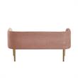 Matthias Rectangular Bench Blush Velvet  Upholstered Brushed Legs