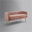 Matthias Rectangular Bench Blush Velvet  Upholstered Brushed Legs