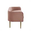Matthias Rectangular Bench Blush Velvet  Upholstered Brushed Legs