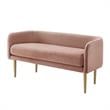 Matthias Rectangular Bench Blush Velvet  Upholstered Brushed Legs