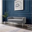 Matthias Rectangular Bench Gray Linen  Upholstered Polished Legs