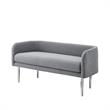 Matthias Rectangular Bench Gray Linen  Upholstered Polished Legs