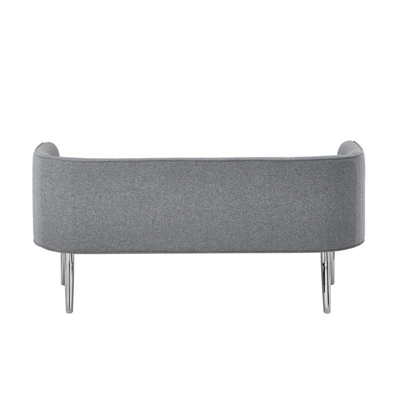 Matthias Rectangular Bench Gray Linen  Upholstered Polished Legs