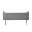 Matthias Rectangular Bench Gray Linen  Upholstered Polished Legs