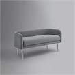 Matthias Rectangular Bench Gray Linen  Upholstered Polished Legs
