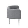 Matthias Rectangular Bench Gray Linen  Upholstered Polished Legs