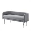 Matthias Rectangular Bench Gray Linen  Upholstered Polished Legs