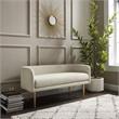 Matthias Rectangular Bench Cream White Linen Upholstered Brushed Legs