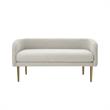 Matthias Rectangular Bench Cream White Linen Upholstered Brushed Legs