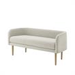 Matthias Rectangular Bench Cream White Linen Upholstered Brushed Legs