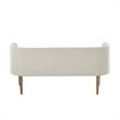 Matthias Rectangular Bench Cream White Linen Upholstered Brushed Legs