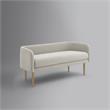 Matthias Rectangular Bench Cream White Linen Upholstered Brushed Legs