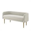 Matthias Rectangular Bench Cream White Linen Upholstered Brushed Legs