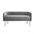 Matthias Rectangular Bench Gray Velvet  Upholstered Polished Legs
