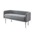 Matthias Rectangular Bench Gray Velvet  Upholstered Polished Legs
