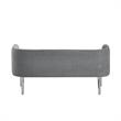 Matthias Rectangular Bench Gray Velvet  Upholstered Polished Legs