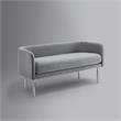 Matthias Rectangular Bench Gray Velvet  Upholstered Polished Legs