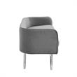 Matthias Rectangular Bench Gray Velvet  Upholstered Polished Legs