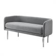 Matthias Rectangular Bench Gray Velvet  Upholstered Polished Legs
