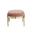 Issac Oval Bench Blush Velvet  Upholstered Polished Legs