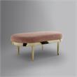 Issac Oval Bench Blush Velvet  Upholstered Polished Legs