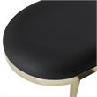 Issac Oval Bench Black Leather PU  Upholstered Polished Legs