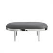 Issac Oval Bench Gray Leather PU  Upholstered Polished Legs