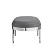 Issac Oval Bench Gray Leather PU  Upholstered Polished Legs