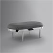 Issac Oval Bench Gray Leather PU  Upholstered Polished Legs