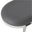 Issac Oval Bench Gray Leather PU  Upholstered Polished Legs