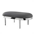 Issac Oval Bench Gray Leather PU  Upholstered Polished Legs