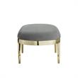 Issac Oval Bench Gray Velvet  Upholstered Polished Legs