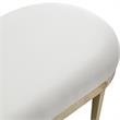 Issac Oval Bench White Leather PU  Upholstered Polished Legs