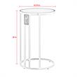 Annabel End Table Black with Faux Marble Veneer Top Black Metal Base