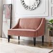 Clare Rectangular Bench Blush Pink Velvet Upholstered Swoop Arm