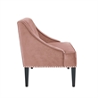 Clare Rectangular Bench Blush Pink Velvet Upholstered Swoop Arm