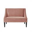 Clare Rectangular Bench Blush Pink Velvet Upholstered Swoop Arm