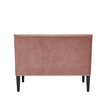 Clare Rectangular Bench Blush Pink Velvet Upholstered Swoop Arm