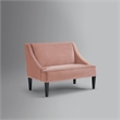 Clare Rectangular Bench Blush Pink Velvet Upholstered Swoop Arm