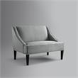 Clare Rectangular Bench Gray Velvet Upholstered Swoop Arm Nailhead Trim