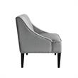 Clare Rectangular Bench Gray Velvet Upholstered Swoop Arm Nailhead Trim