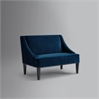Clare Rectangular Bench Navy Blue Velvet Upholstered Swoop Arm