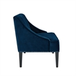 Clare Rectangular Bench Navy Blue Velvet Upholstered Swoop Arm