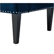 Clare Rectangular Bench Navy Blue Velvet Upholstered Swoop Arm